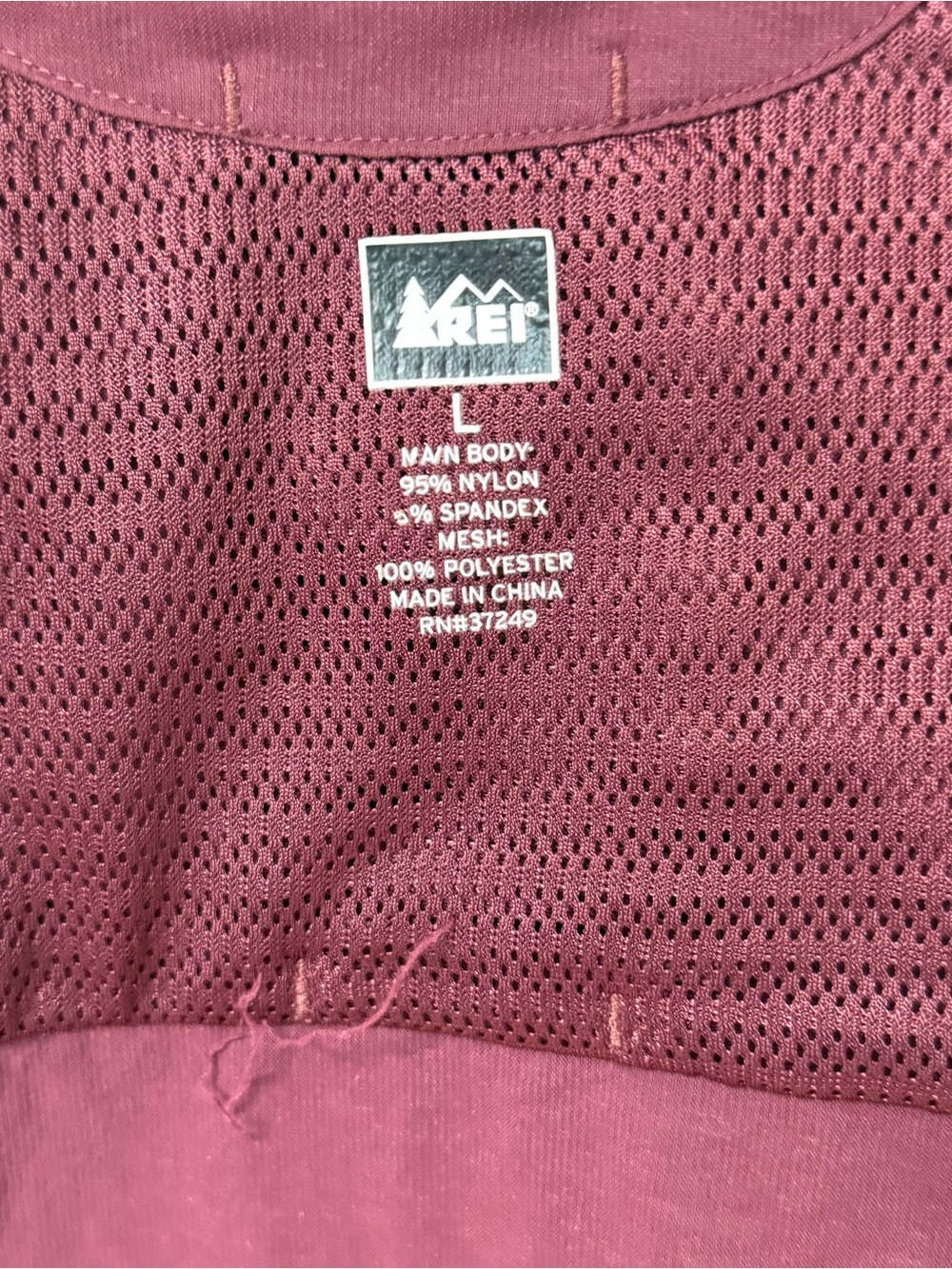 REI Co-op Sahara Men  L Long Sleeve Hiking Fishing Shirt Burgundy Nylon Stretch - Picture 13 of 16
